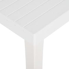 Vidaxl Vrtna miza 150x90x72 cm PP bela