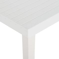 Vidaxl Vrtna miza 220x90x72 cm PP bela