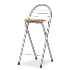 KONDELA Barski stol Boxer - bukev / aluminij