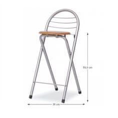 KONDELA Barski stol Boxer - bukev / aluminij