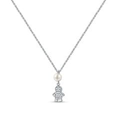 Morellato Originalna srebrna ogrlica s figuro Perla SAER45 (verižica, obesek)