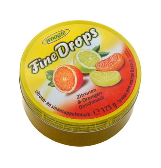 Woogie Fine Drops z okusom pomaranče in limone 175g