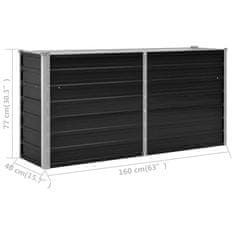 Greatstore Visoka greda antracitna 160x40x77 cm pocinkano jeklo