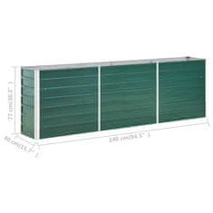 Vidaxl Visoka greda pocinkano jeklo 240x40x77 cm zelena