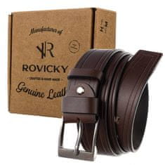 Rovicky Rjav moški pas, naravno usnje, zaponka