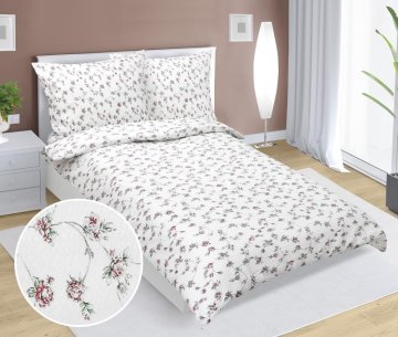 Krep posteljno perilo - 140x200, 70x90 cm - Rose