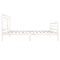 Vidaxl Posteljni okvir bel iz trdnega lesa 100x200 cm