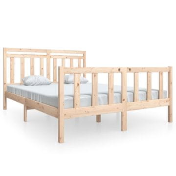 Vidaxl Posteljni okvir iz trdnega lesa 160x200 cm