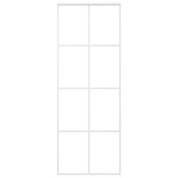 Vidaxl Drsna vrata ESG steklo in aluminij 76x205 cm bela