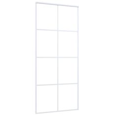 Vidaxl Drsna vrata ESG steklo in aluminij 90x205 cm bela