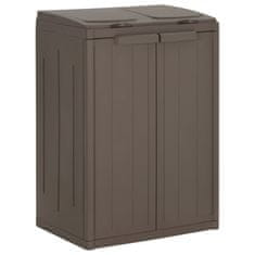 Vidaxl Koš za smeti z 2 vrati rjav 65x45x88 cm PP