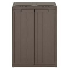 Vidaxl Koš za smeti z 2 vrati rjav 65x45x88 cm PP