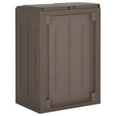 Vidaxl Koš za smeti z 2 vrati rjav 65x45x88 cm PP