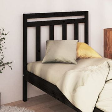 Vidaxl vidaXL Vzglavje postelje črno 81x4x100 cm masivni borov les