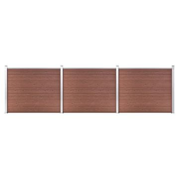 Vidaxl Komplet ograjnih panelov WPC 526x146 cm rjav