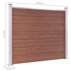 Greatstore Komplet ograjnih panelov WPC 872x146 cm rjav