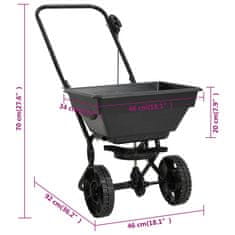 Vidaxl Ročni posipalec soli PVC in jeklo 92x46x70 cm 15 L