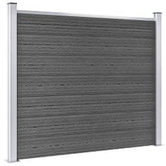Greatstore Komplet ograjnih panelov WPC 526x146 cm črn