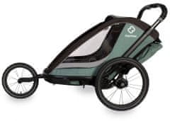 Hamax Voziček za kolo Cocoon One z ramo + komplet vozička, zelen/črn