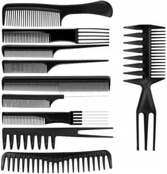 Korbi Profesional Frizerski Set Glavnikov s kovčkom (10 kos)