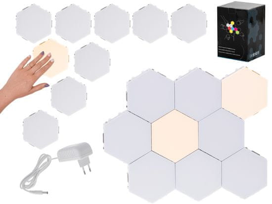 Ikonka LED modularna stenska svetilka na dotik 9pcs toplo bela ...