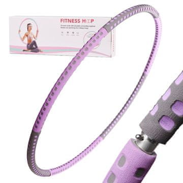 Ikonka Hula hoop za hujšanje z masažo vijolična in črna 85cm 1kg