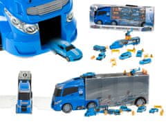 WOWO Tovornjak TIR s transporterjem - Tovornjak TIR s transporterjem in lansirno napravo + 7 policijskih avtomobilov