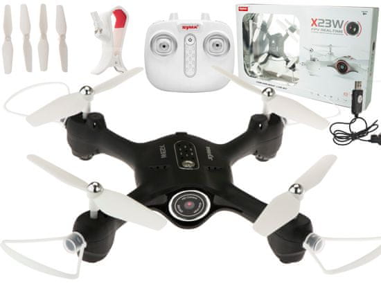 WOWO Dron s kamero - Syma X23W Black daljinsko voden dron s kamero 2,4 GHz 4CH FPV Wi-Fi RC
