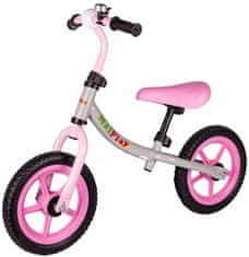 Ikonka Otroško kolo za tek na smučeh sive in rožnate barve