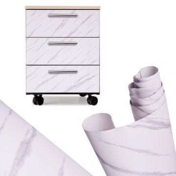 WOWO Samolepilna folija za pohištvo in stene bel marmor Jazz 1,22 × 50 m