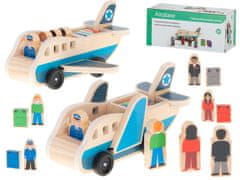 Ikonka Transporter leseno dvonadstropno letalo + potniški kovčki
