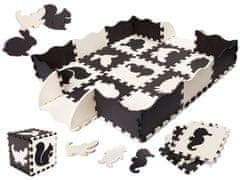 Ikonka Penaste uganke preproga / igralo za otroke 25 kosov črno-bele barve