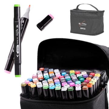 Ikonka Obojestranski alkoholni označevalci pro v kovčku 80 kosov