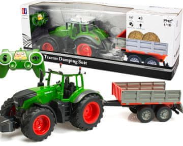 Ikonka RC 2.4G 4CH traktor s prikolico 1:16