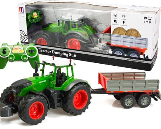 Ikonka RC 2.4G 4CH traktor s prikolico 1:16