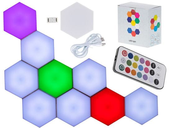 Ikonka LED modularna stenska svetilka na dotik 10 kosov barve | mimovrste=)