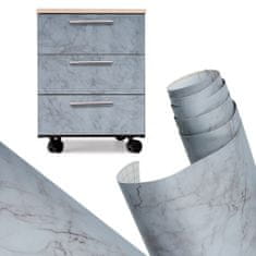 WOWO Samolepilna marmorna tapeta - siva furnir folija v roli 1,22x50m