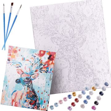 Ikonka Slikarstvo po številkah 40x50cm cvetlični jelen