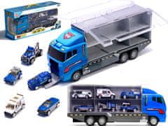 Ikonka Transporter tovornjak TIR lanser + kovinski avtomobili policija