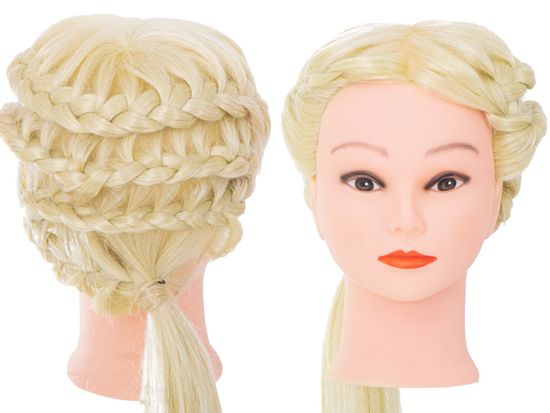 Ikonka Frizersko usposabljanje glave naravne blond lase