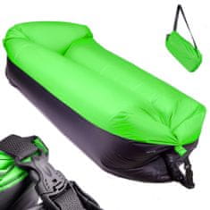 Ikonka Lazy BAG SOFA zračna postelja črno-zelena 185x70cm