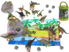 Ikonka Figurice živali dinozavrov 7 kosov + podloga in pribor