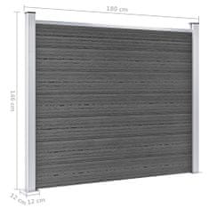 Vidaxl Komplet ograjnih panelov WPC 699x146 cm črn