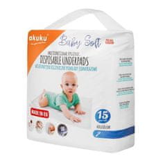 AKUKU Sanitarne blazinice za enkratno uporabo Baby Soft 40x60cm 15pcs