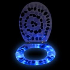 tectake Straniščna deska z lučmi LED in motivom Modra/kamen