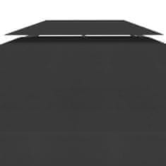 Greatstore Streha za paviljon 2-delna 310 g/m2 4x3 m črna