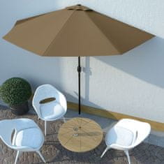 Vidaxl Balkonski senčnik z aluminijastim drogom 300x150 cm taupe