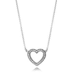 Pandora Srebrna ogrlica Ljubeče srce 590534CZ-45
