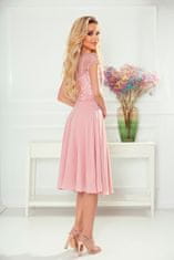 Numoco Ženska čipkasta obleka Linda umazano roza XL
