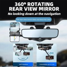 Netscroll 360-stopinjski nosilec za telefon, ki ga namestite na vzvratno ogledalo, RotatableCarHolder